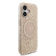 Rožinis dėklas Apple iPhone 17 telefonui "Guess IML Flowers Allover Strap MagSafe Case"
