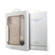 Rožinis dėklas Apple iPhone 17 telefonui "Guess IML Flowers Allover Strap MagSafe Case"