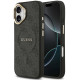 Juodas dėklas Apple iPhone 17 telefonui "Guess PU Leather 4G Gold Frame MagSafe Case"