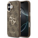 Rudas dėklas Apple iPhone 17 telefonui "Guess PU Leather 4G Metal Logo Gold Frame Case"