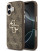 Rudas dėklas Apple iPhone 17 telefonui "Guess PU Leather 4G Metal Logo Gold Frame Case"