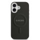 Juodas dėklas Apple iPhone 17 telefonui "Guess PU Saffiano MagSafe Case"