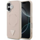 Rožinis dėklas Apple iPhone 17 telefonui "Guess PU Leather Triangle Logo MagSafe Case"