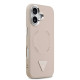 Rožinis dėklas Apple iPhone 17 telefonui "Guess PU Leather Triangle Logo MagSafe Case"