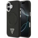 Juodas dėklas Apple iPhone 17 telefonui "Guess PU Leather Triangle Logo MagSafe Case"