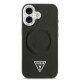 Juodas dėklas Apple iPhone 17 telefonui "Guess PU Leather Triangle Logo MagSafe Case"