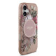 Rozinis dėklas Apple iPhone 17 telefonui "Guess IML Flowers Strap MagSafe Case"