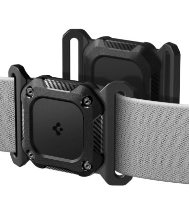 Juodas dėklas Apple Airtag 1 / 2 gyvunams "Spigen Tough Armor For Pet Collar"