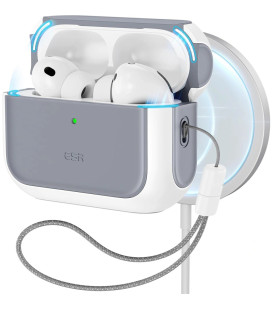 Pilkas / baltas dėklas Apple Airpods Pro 3 ausinėms "ESR Orbit Halolock Magsafe