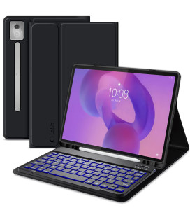 Juodas atverčiamas dėklas + klaviatūra Lenovo Idea Tab Pro / Pro MT 12.7 TB-373 planšetei "Tech-Protect SC + Keyboard"