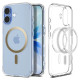 Skaidrus (Gold) dėklas Apple iPhone 17 telefonui "Spigen Ultra Hybrid MAG Magsafe"