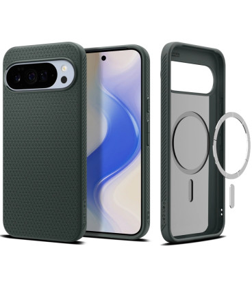 Žalias dėklas Google Pixel 10 Pro XL telefonui "Spigen Liquid Air MAG Magsafe"