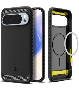 Matinis juodas dėklas Google Pixel 10 Pro XL telefonui "Spigen Rugged Armor Mag Magsafe"
