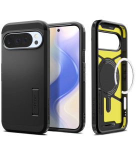 Juodas dėklas Google Pixel 10 Pro XL telefonui "Spigen Tough Armor MAG Magsafe"