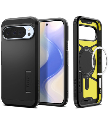 Juodas dėklas Google Pixel 10 Pro XL telefonui "Spigen Tough Armor MAG Magsafe"