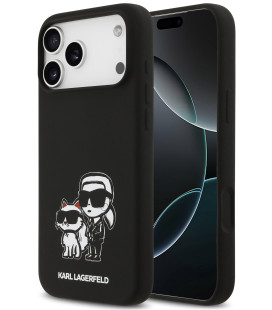 Juodas dėklas Apple iPhone 17 Pro Max telefonui "Karl Lagerfeld Liquid Silicone K&CH Sketch MagSafe Case"