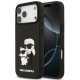 Juodas dėklas Apple iPhone 17 Pro Max telefonui "Karl Lagerfeld 3D Rubber Karl and Choupette Case"