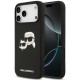 Juodas dėklas Apple iPhone 17 Pro Max telefonui "Karl Lagerfeld Liquid Silicone Double Heads MagSafe Case"