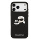 Juodas dėklas Apple iPhone 17 Pro Max telefonui "Karl Lagerfeld Liquid Silicone Double Heads MagSafe Case"