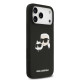 Juodas dėklas Apple iPhone 17 Pro Max telefonui "Karl Lagerfeld Liquid Silicone Double Heads MagSafe Case"