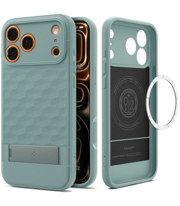 Žalias dėklas Apple iPhone 17 Pro Max / 18 Pro Max telefonui "Spigen Parallax S MAG Magsafe"