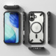 Juodas / skaidrus dėklas Apple iPhone 17 telefonui "Ringke Fusion X Magnetic Magsafe"