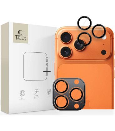 Juoda kameros apsauga Apple iPhone 14 Pro / Max / 15 Pro / Max / 16 Pro / Max / 17 Pro / Max telefonui "Tech-Protect CamRing Fit