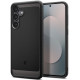 Matinis juodas dėklas Samsung Galaxy S25 FE telefonui "Spigen Rugged Armor"
