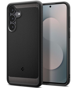 Matinis juodas dėklas Samsung Galaxy S25 FE telefonui "Spigen Rugged Armor"