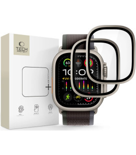 (Titanium) Apsauginiai grūdinti stiklai Apple Watch Ultra 1 / 2 (49 mm) laikrodžiui "Tech-Protect Glass Ring 2-Pack"