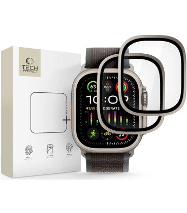 (Titanium) Apsauginiai grūdinti stiklai Apple Watch Ultra 1 / 2 (49 mm) laikrodžiui "Tech-Protect Glass Ring 2-Pack"