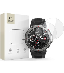 Apsauginis grūdintas stiklas Amazfit T-Rex 3 Pro (48 mm) laikrodžiui "Tech-Protect Glass Fit+ 2-Pack"
