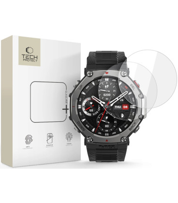 Apsauginis grūdintas stiklas Amazfit T-Rex 3 Pro (48 mm) laikrodžiui "Tech-Protect Glass Fit+ 2-Pack"