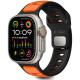 Juoda / oranžinė apyrankė Apple Watch 8 / 9 / 10 / 11 / SE / ULTRA (44 / 45 / 46 / 49 MM) "Tech-Protect Iconband Line"