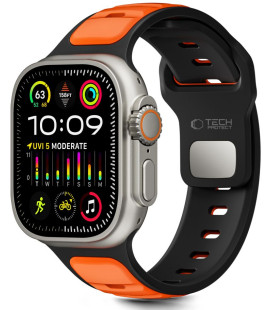 Juoda / oranžinė apyrankė Apple Watch 8 / 9 / 10 / 11 / SE / ULTRA (44 / 45 / 46 / 49 MM) "Tech-Protect Iconband Line"
