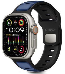 Juoda / mėlyna apyrankė Apple Watch 8 / 9 / 10 / 11 / SE / ULTRA (44 / 45 / 46 / 49 MM) "Tech-Protect Iconband Line"