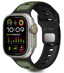Juoda / žalia apyrankė Apple Watch 8 / 9 / 10 / 11 / SE / ULTRA (44 / 45 / 46 / 49 MM) "Tech-Protect Iconband Line"