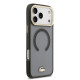 Juodas dėklas Apple iPhone 17 Pro Max telefonui "Lacoste PC/TPU Frosted Finish Gold Logo MagSafe Case"