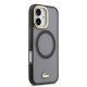 Juodas dėklas Apple iPhone 17 telefonui "Lacoste PC/TPU Frosted Finish Gold Logo MagSafe Case"