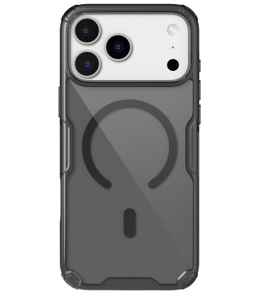 Juodas / skaidrus dėklas Apple iPhone 17 Pro Max telefonui "Nillkin Nature TPU PRO Magnetic Cover"