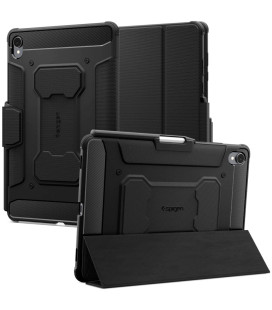 Juodas atverčiamas dėklas Samsung Galaxy Tab S11 11.0 X730 / X736 planšetei "Spigen Rugged Armor PRO"