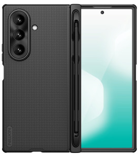 Juodas dėklas Samsung Galaxy Z Fold 7 telefonui "Nillkin Super Frosted FOLD Pen Slot Back Cover"