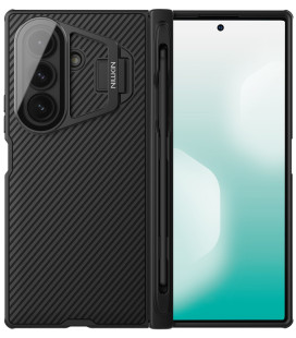 Juodas dėklas Samsung Galaxy Z Fold 7 telefonui "Nillkin CamShield Prop Pen Slot (Transparent Lens) Case"