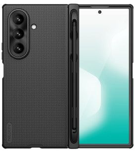 Juodas dėklas Samsung Galaxy Z Fold 7 telefonui "Nillkin Super Frosted FOLD Magnetic Pen Slot Back Cover"