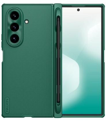 Žalias dėklas Samsung Galaxy Z Fold 7 telefonui "Nillkin Super Frosted FOLD Magnetic Pen Slot Back Cover"