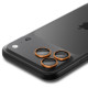 Oranžinė kameros apsauga Apple iPhone 16 Pro / Max / 17 Pro / Max kamerai "Spigen Optik Pro EZ Fit Camera Protector 2-Pack"