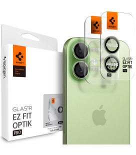 Žalia kameros apsauga Apple iPhone 16 / 16 Plus / 17 kamerai "Spigen Optik Pro EZ Fit Camera Protector 2-Pack"