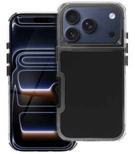 Juodas / skaidrus dėklas Apple iPhone 17 Pro Max telefonui "Matrix Case"