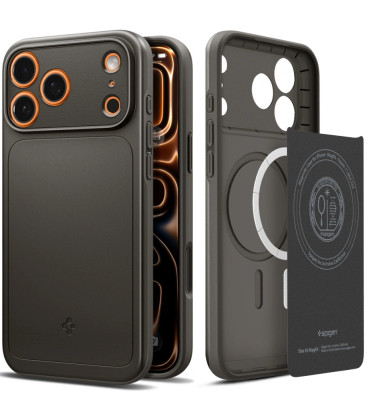 Pilkas (Gunmetal) dėklas Apple iPhone 17 Pro Max telefonui "Spigen Thin Fit MAG Magsafe"