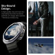 Sidabrinės spalvos rėmelis Samsung Galaxy Watch 8 (44 mm) laikrodžiui "Spigen Bezel Tune Pro Pilot"